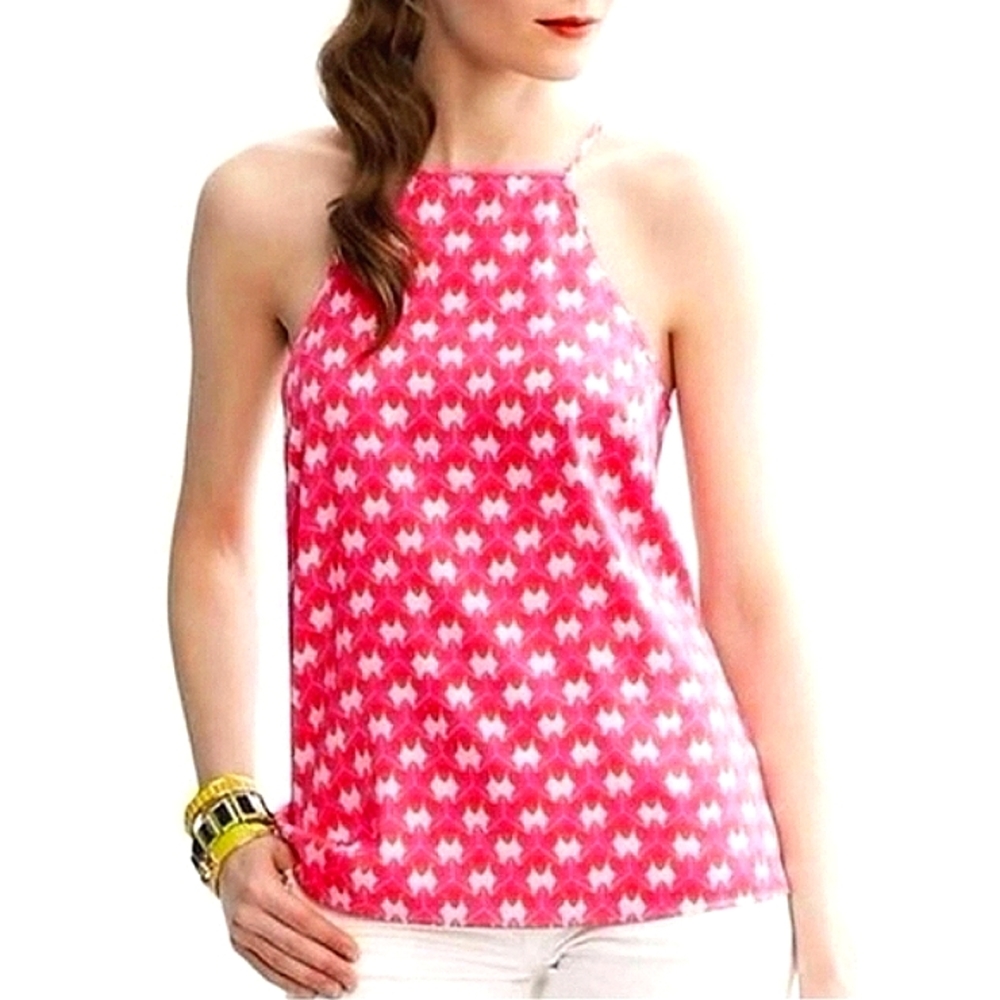 MILLY Banana Republic Silk Print Sleeveless Halter Top NWOT